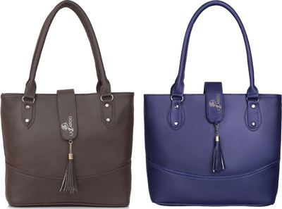 Lazzaroo Women Brown, Blue Shoulder Bag(Pack of: 2)