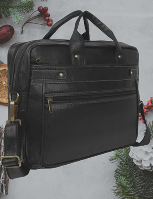 Shivra Men & Women Black Messenger Bag