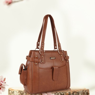 Romofy Women Tan Handbag