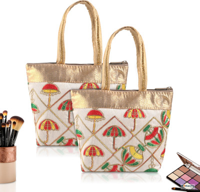 HOMESTIC Women Yellow Handbag(Pack of: 2)