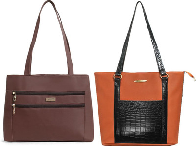 Reprox Women Brown, Tan Messenger Bag(Pack of: 2)
