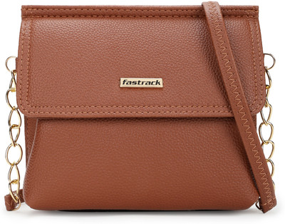 Fastrack Brown Sling Bag Light Grain