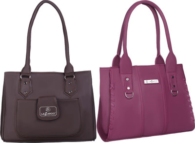 Lazzaroo Women Brown, Maroon Shoulder Bag(Pack of: 2)