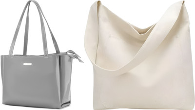 Trendycraft Women Grey, White Shoulder Bag(Pack of: 2)