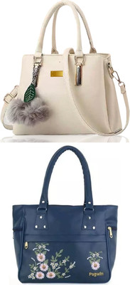 Plama Women White, Blue Handbag