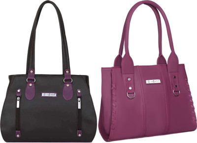 Lazzaroo Women Multicolor, Maroon Shoulder Bag(Pack of: 2)