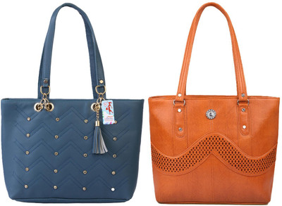 MSK Collection Women Blue, Brown Messenger Bag(Pack of: 2)