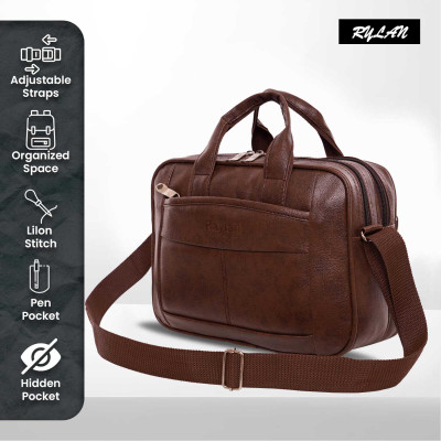 Raylan Men & Women Brown Messenger Bag