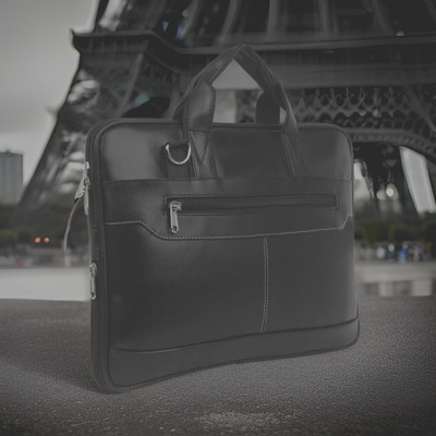 Shivra Men & Women Black Messenger Bag