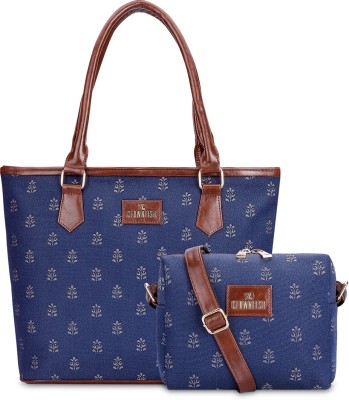 The CLOWNFISH Women Blue Handbag(Pack of: 2)