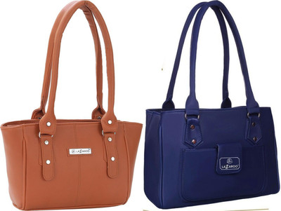 Lazzaroo Women Tan, Blue Shoulder Bag(Pack of: 2)