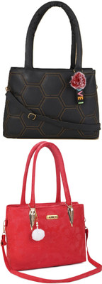 KSC Women Black, Red Handbag