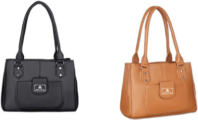 High Gravity Women Black, Black Handbag(Pack of: 2)