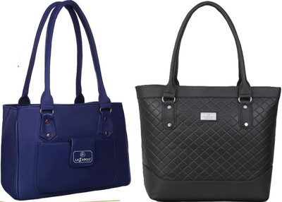 Lazzaroo Women Blue, Black Shoulder Bag(Pack of: 2)
