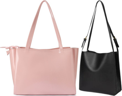 Trendycraft Women Pink, Black Shoulder Bag(Pack of: 2)