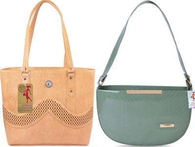 MSK Collection Women Beige, Grey, Brown Messenger Bag(Pack of: 2)