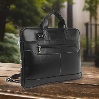 Shivra Men & Women Black Messenger Bag