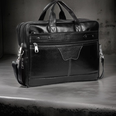Shivra Men & Women Black Messenger Bag
