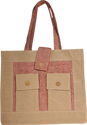 Jharcraft Men & Women Khaki, Pink Hand-held Bag