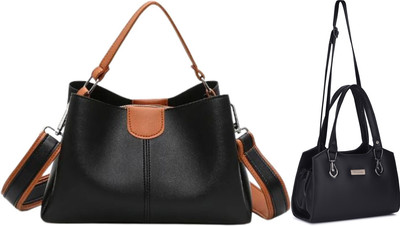 Trendycraft Women Black, Black Sling Bag(Pack of: 2)