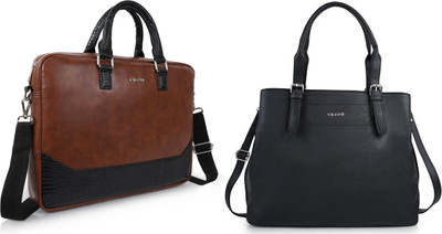 CIMONI Men & Women Tan, Black Messenger Bag(Pack of: 2)