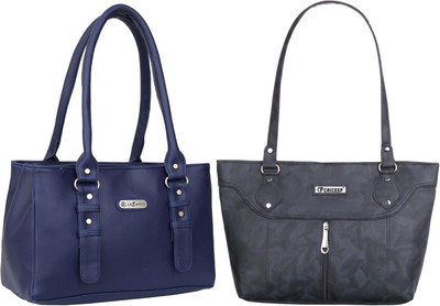 Lazzaroo Women Blue, Black Shoulder Bag(Pack of: 2)