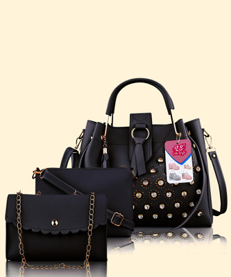 LIKE STYLE Women Black Messenger Bag(Pack of: 3)