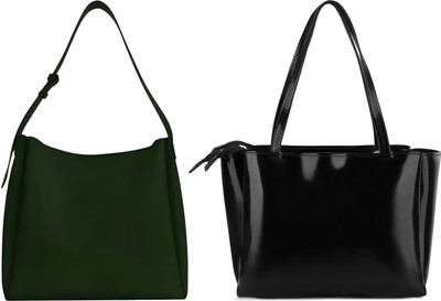 Trendycraft Women Black, Green Shoulder Bag(Pack of: 2)