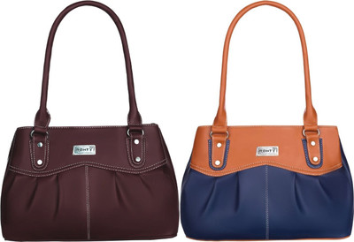 Ronty Women Brown, Blue, Tan Shoulder Bag