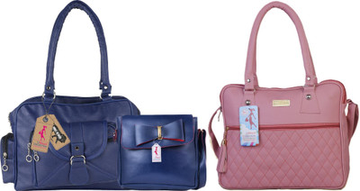 MSK Collection Women Blue, Pink Messenger Bag(Pack of: 3)