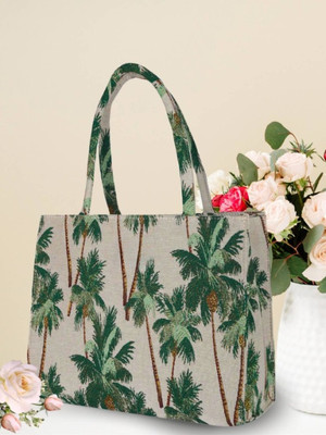 QNS Women Green, Brown Tote
