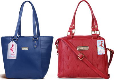 MSK Collection Women Blue, Maroon Messenger Bag(Pack of: 2)