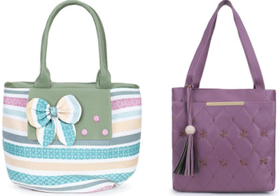 ARNLC Women Green, Purple Handbag(Pack of: 2)