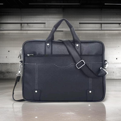 Shivra Men & Women Black Messenger Bag