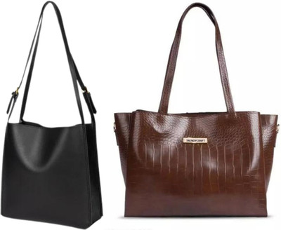 Trendycraft Women Brown, Black Shoulder Bag(Pack of: 2)