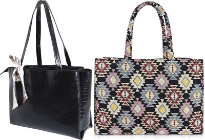 HBC Women Black, Multicolor Shoulder Bag(Pack of: 2)