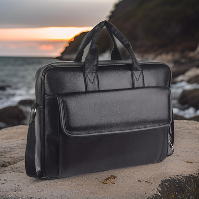 Shivra Men & Women Black Messenger Bag