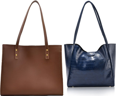 Trendycraft Women Blue, Tan Shoulder Bag(Pack of: 2)