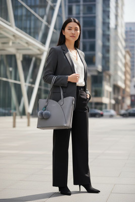 Pramadda Pure Luxury Women Grey Tote