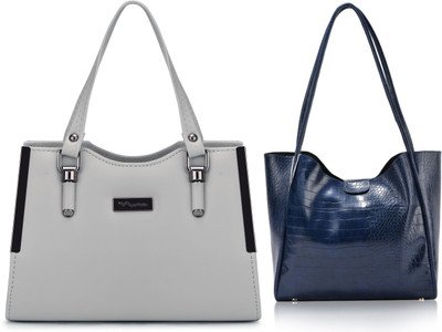 Trendycraft Women Blue, Grey Shoulder Bag(Pack of: 2)