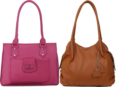 Lazzaroo Women Maroon, Tan Shoulder Bag(Pack of: 2)