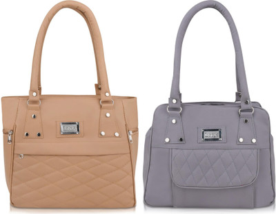 the monaina ceapt Women Beige, Grey Shoulder Bag(Pack of: 2)