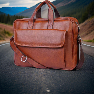Shivra Men & Women Tan Messenger Bag