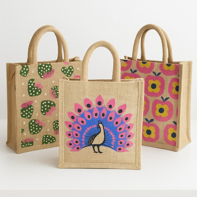 Nanda Store Men & Women Blue, Pink, Multicolor Tote(Pack of: 3)