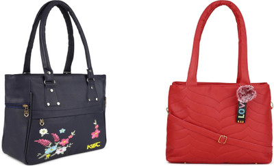 ARK FASHION Women Blue, Red Handbag(Pack of: 2)