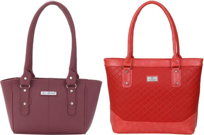 Lazzaroo Women Maroon, Red Shoulder Bag(Pack of: 2)