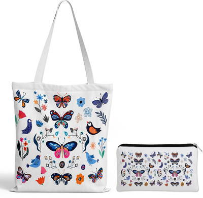 DojaBeauty Women White Tote(Pack of: 2)