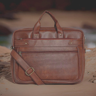 Shivra Men & Women Tan Messenger Bag
