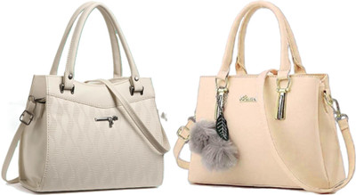 Reprox Women White, Beige Messenger Bag(Pack of: 2)