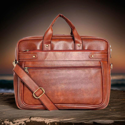 Shivra Men & Women Tan Messenger Bag